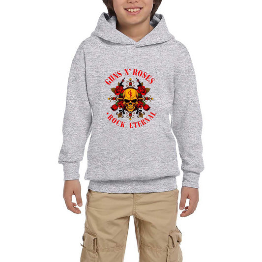Guns N Roses Rock Eternal Gri Çocuk Kapşonlu Sweatshirt
