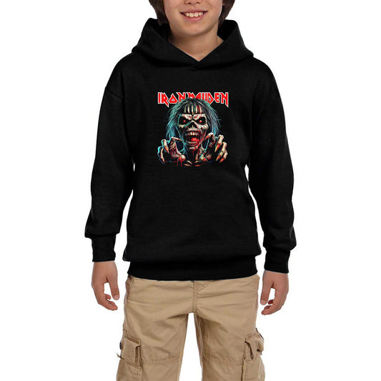 Iron Maiden Zombie Siyah Çocuk Kapşonlu Sweatshirt