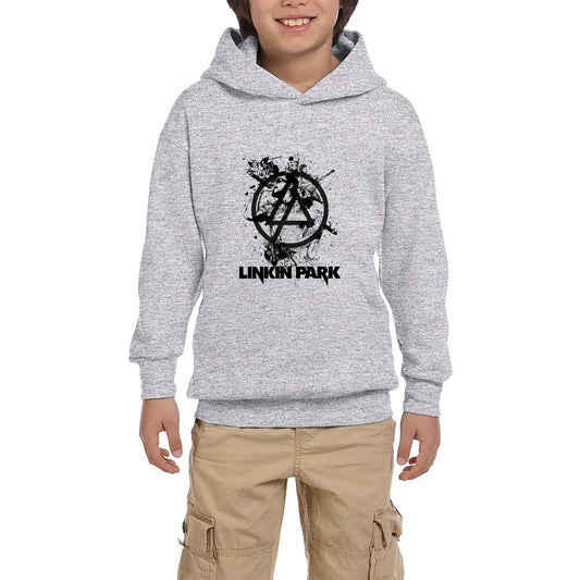 Linkin Park Siluet Gri Çocuk Kapşonlu Sweatshirt