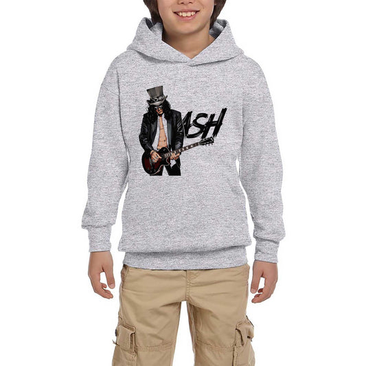 Slash Siluet Logo Gri Çocuk Kapşonlu Sweatshirt