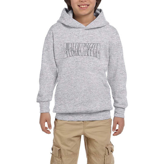 Electric Wizard Logo Gri Çocuk Kapşonlu Sweatshirt