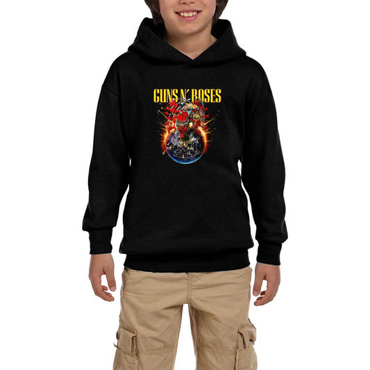 Guns N Roses 2025 Tour Siyah Çocuk Kapşonlu Sweatshirt