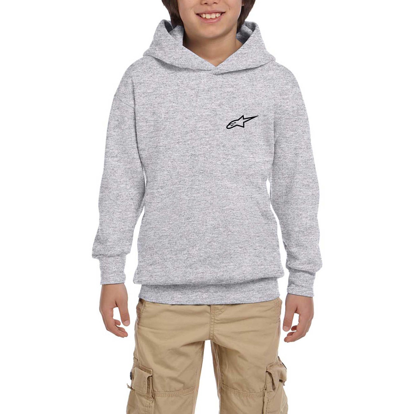 Alpinestars Logo Black Gri Çocuk Kapşonlu Sweatshirt