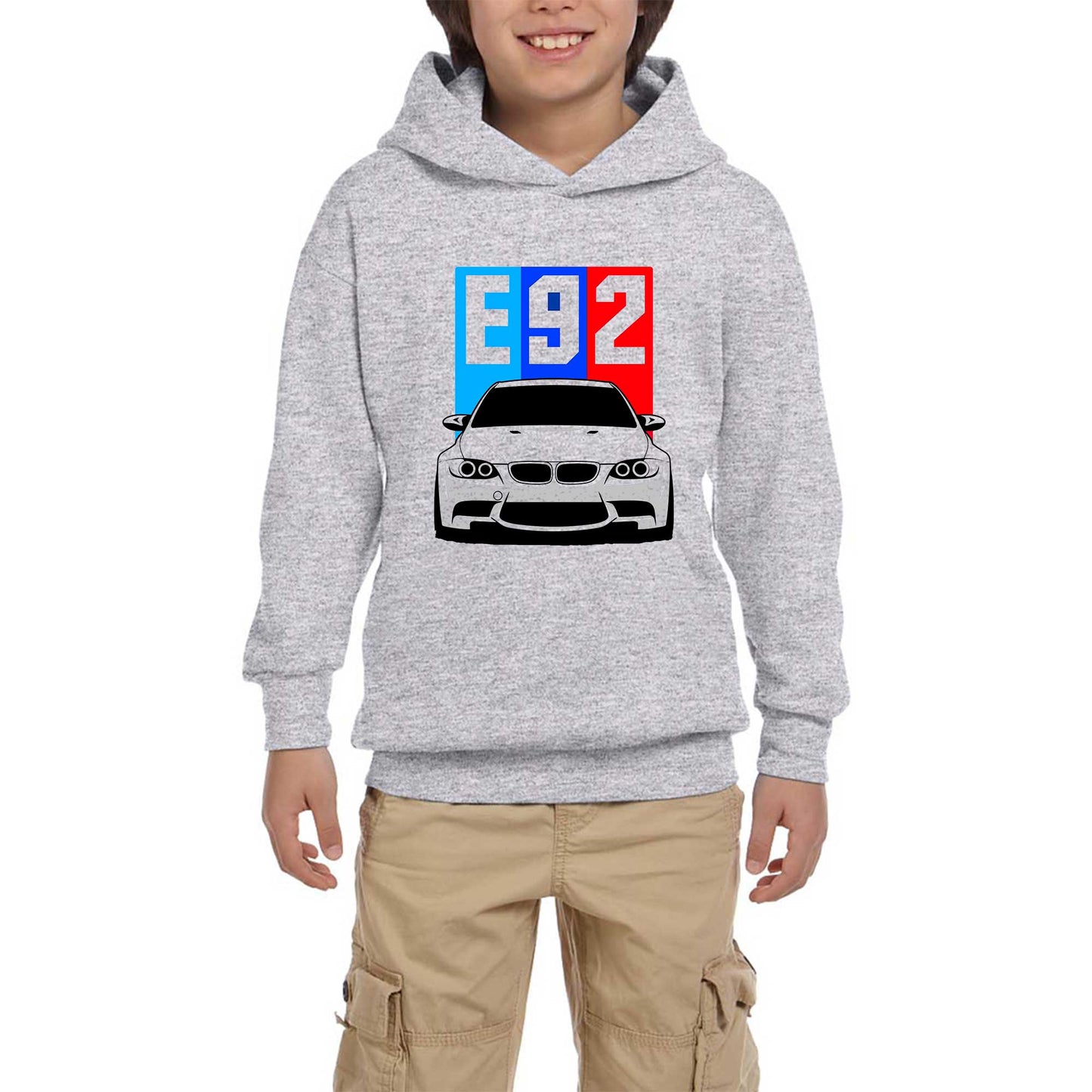 BMW E92 Gri Çocuk Kapşonlu Sweatshirt