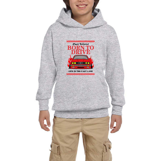 Born To Drıve Bmw Gri Çocuk Kapşonlu Sweatshirt