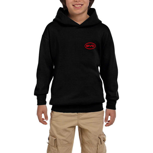 BYD Logo Siyah Çocuk Kapşonlu Sweatshirt
