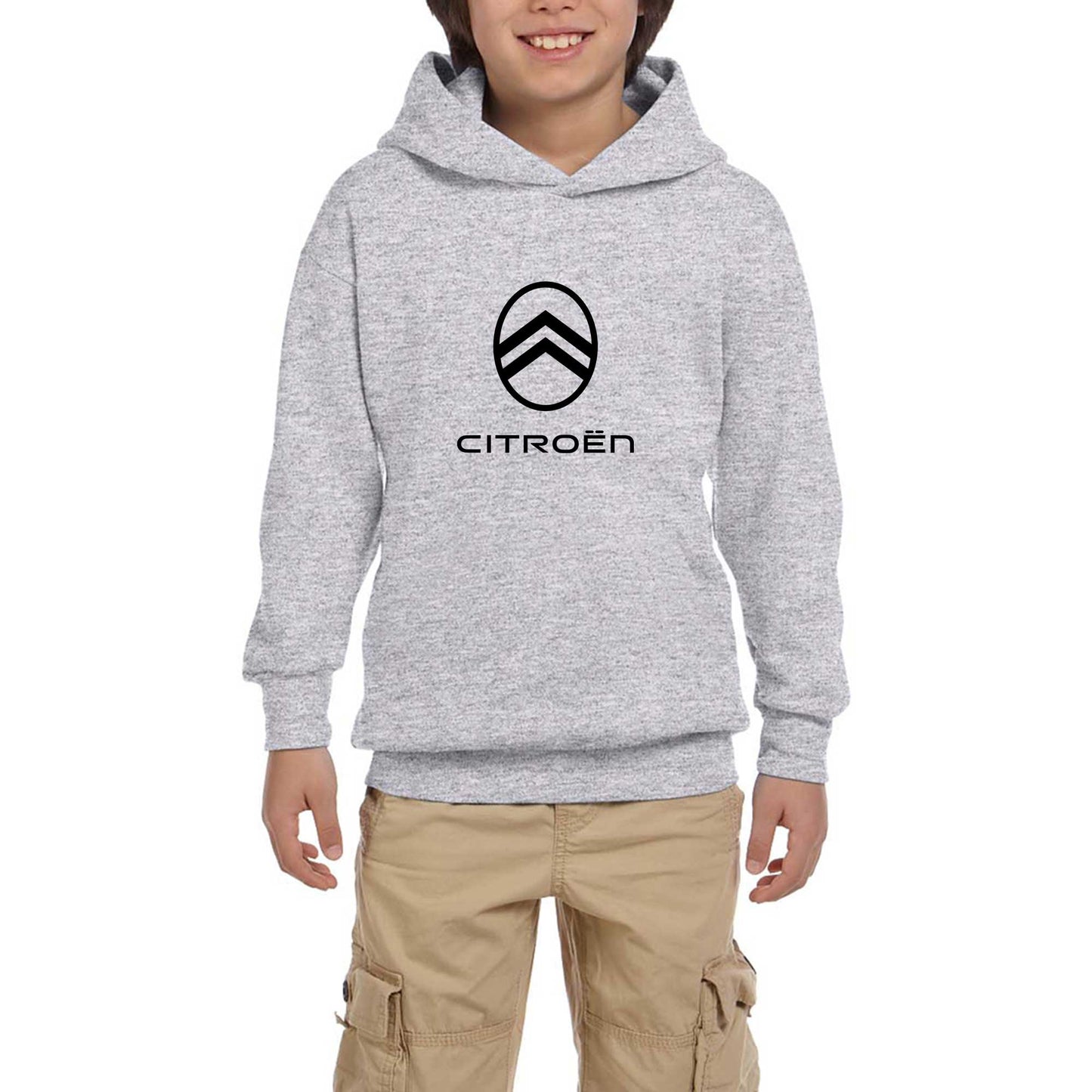 Cıtroen New Logo Gri Çocuk Kapşonlu Sweatshirt