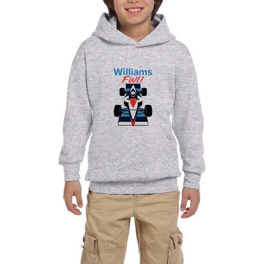 F1 Williams Gri Çocuk Kapşonlu Sweatshirt