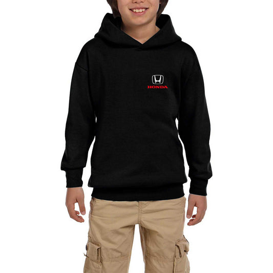 Honda Red Logo Siyah Çocuk Kapşonlu Sweatshirt