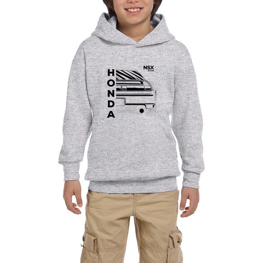 Honda NSX Acura Gri Çocuk Kapşonlu Sweatshirt