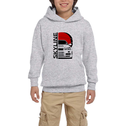 Skyline Gri Çocuk Kapşonlu Sweatshirt
