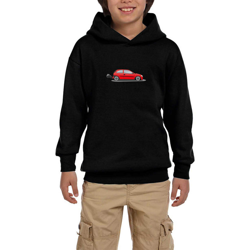 Opel Corsa Red Siyah Çocuk Kapşonlu Sweatshirt