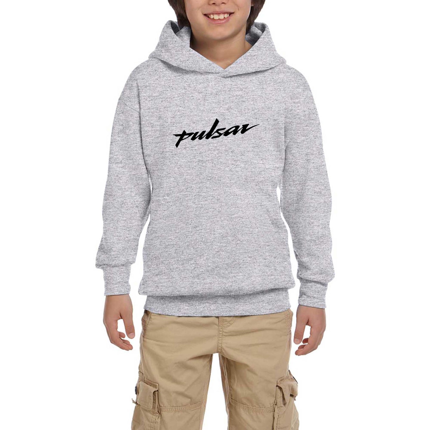 Pulsar Logo Black Gri Çocuk Kapşonlu Sweatshirt