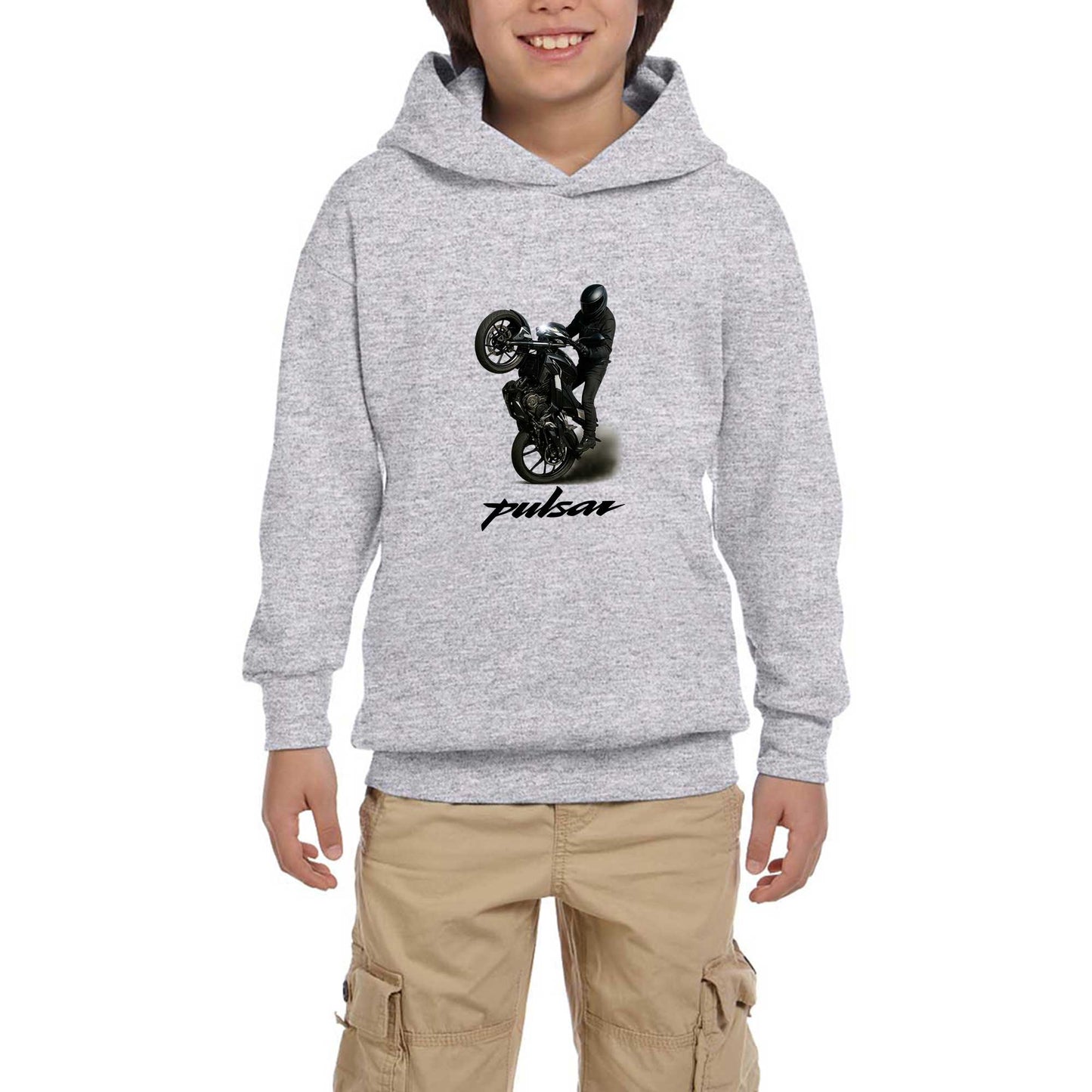 Pulsar NS200 Bike Gri Çocuk Kapşonlu Sweatshirt