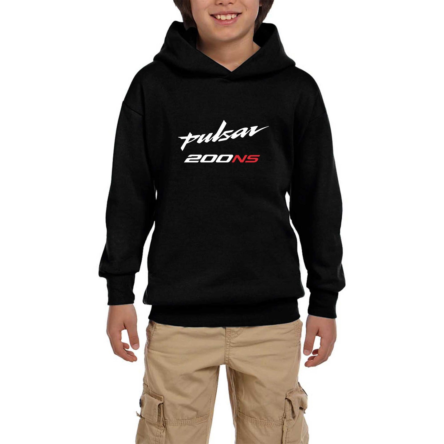 Pulsar NS200 Text Siyah Çocuk Kapşonlu Sweatshirt