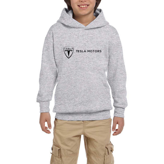 Tesla Motors Gri Çocuk Kapşonlu Sweatshirt