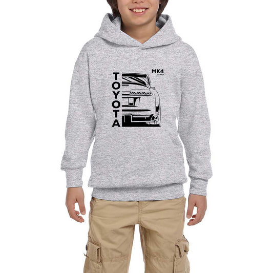 Toyata MK4 Supra Gri Çocuk Kapşonlu Sweatshirt