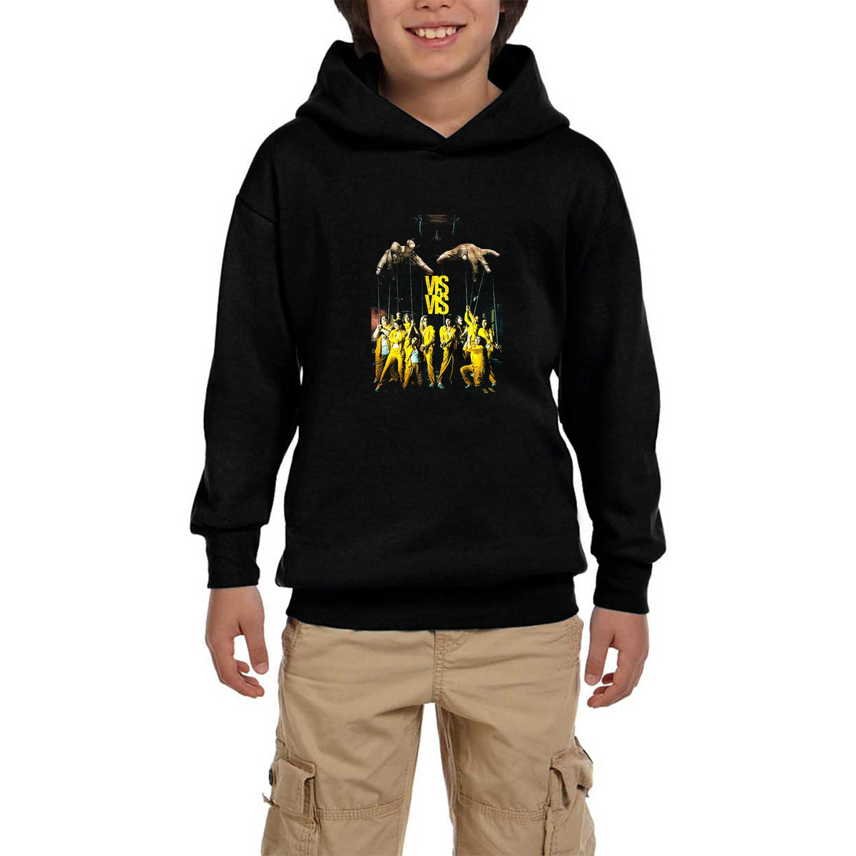 Vis A Vis Siyah Çocuk Kapşonlu Sweatshirt