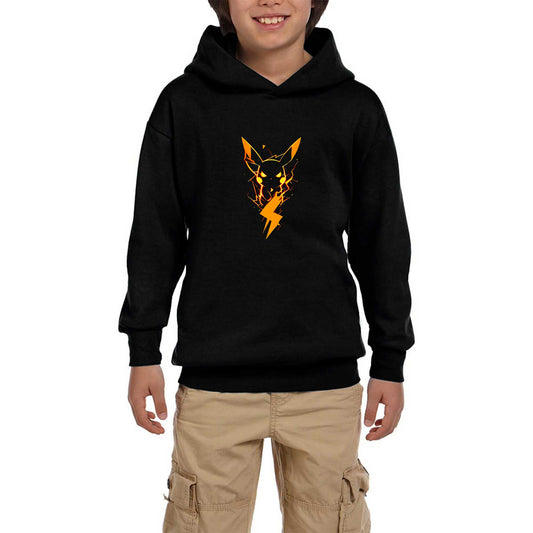 Pikachu Siyah Çocuk Kapşonlu Sweatshirt