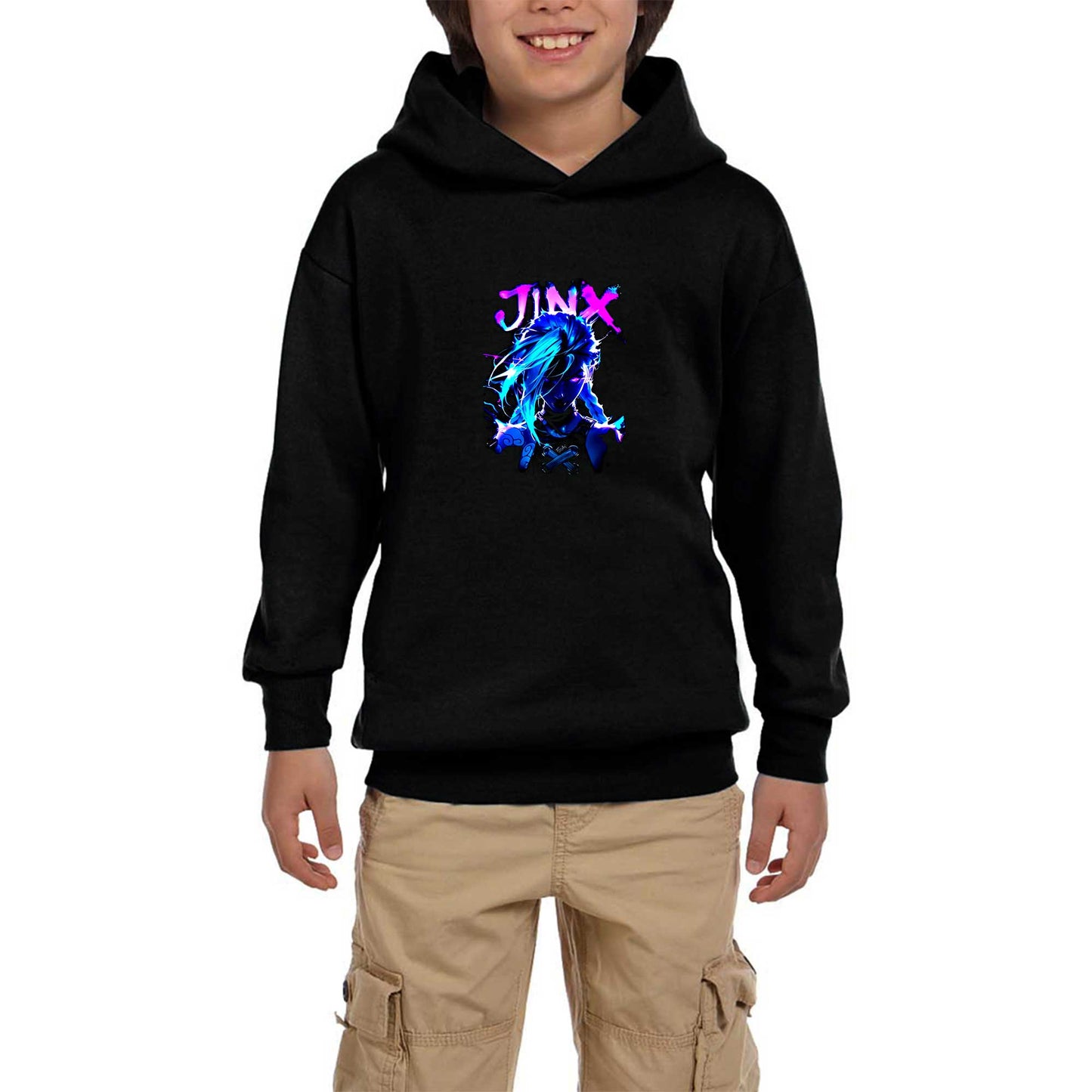 Jinx Siyah Çocuk Kapşonlu Sweatshirt