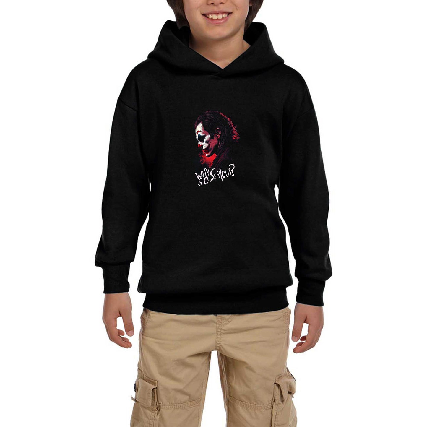Joker Siyah Çocuk Kapşonlu Sweatshirt