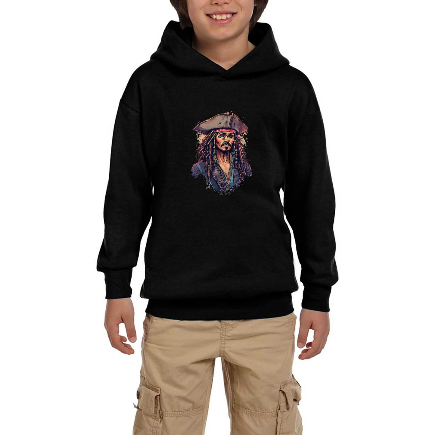 Kaptan Jack Jeperow Siyah Çocuk Kapşonlu Sweatshirt