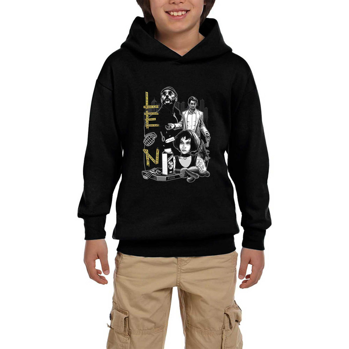 Leon Siyah Çocuk Kapşonlu Sweatshirt