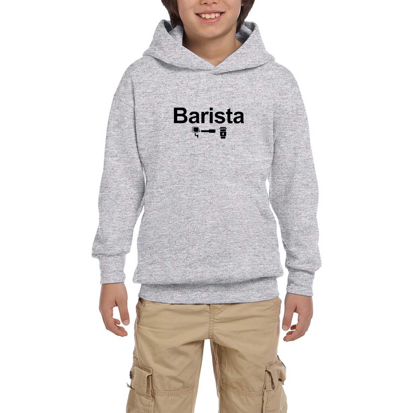 Barista Gri Çocuk Kapşonlu Sweatshirt