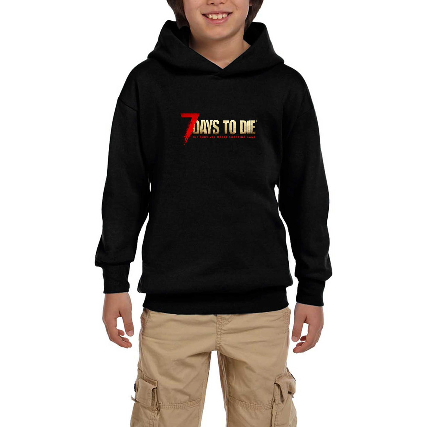 7 Days To Die Logo Siyah Çocuk Kapşonlu Sweatshirt