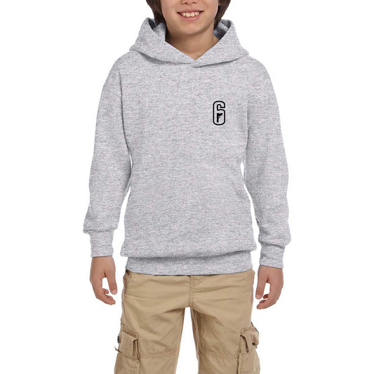 Rainbow Six Amblem Gri Çocuk Kapşonlu Sweatshirt