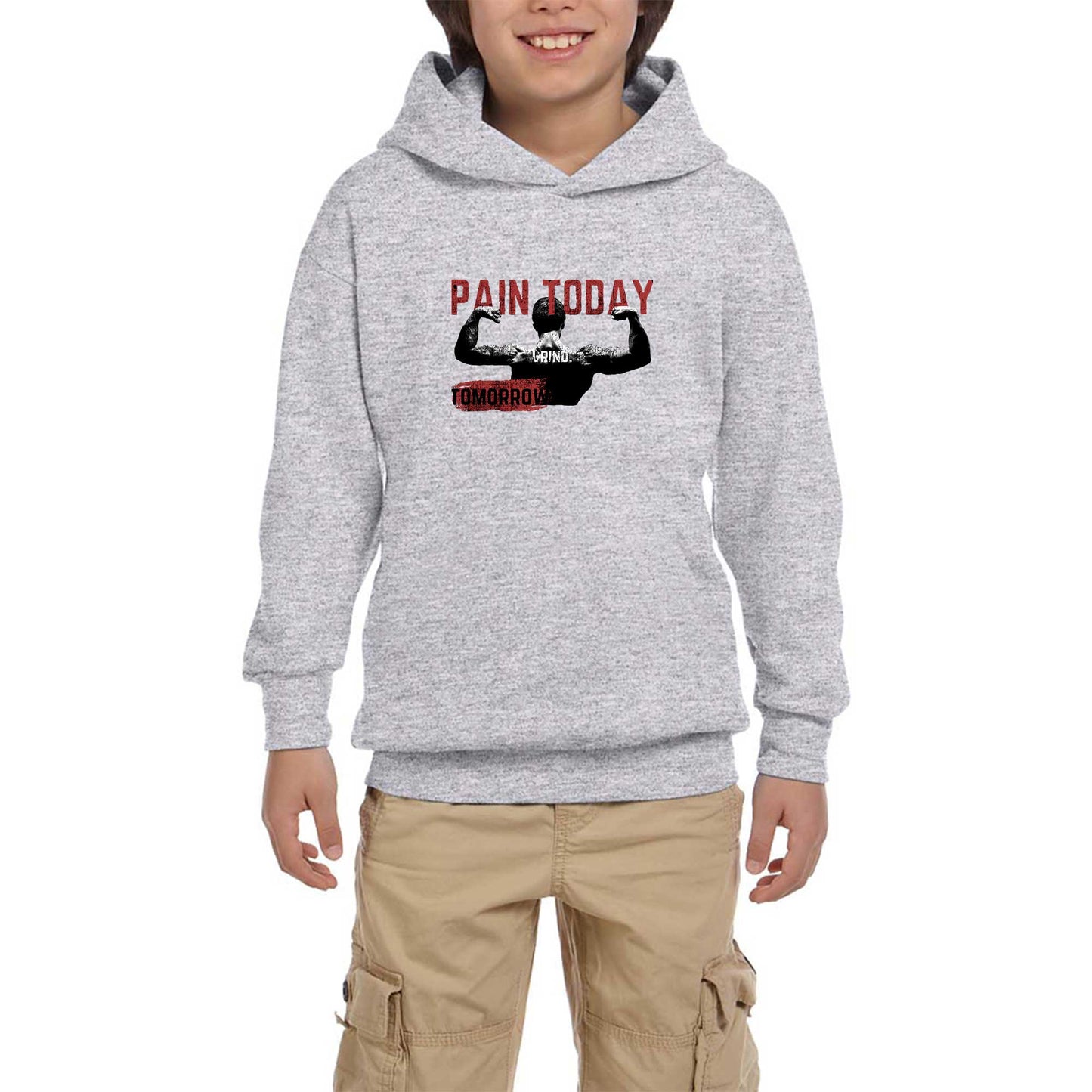 Paın Today Gri Çocuk Kapşonlu Sweatshirt