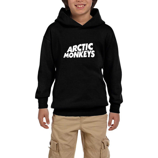 Artic Monkeys White Logo Siyah Çocuk Kapşonlu Sweatshirt
