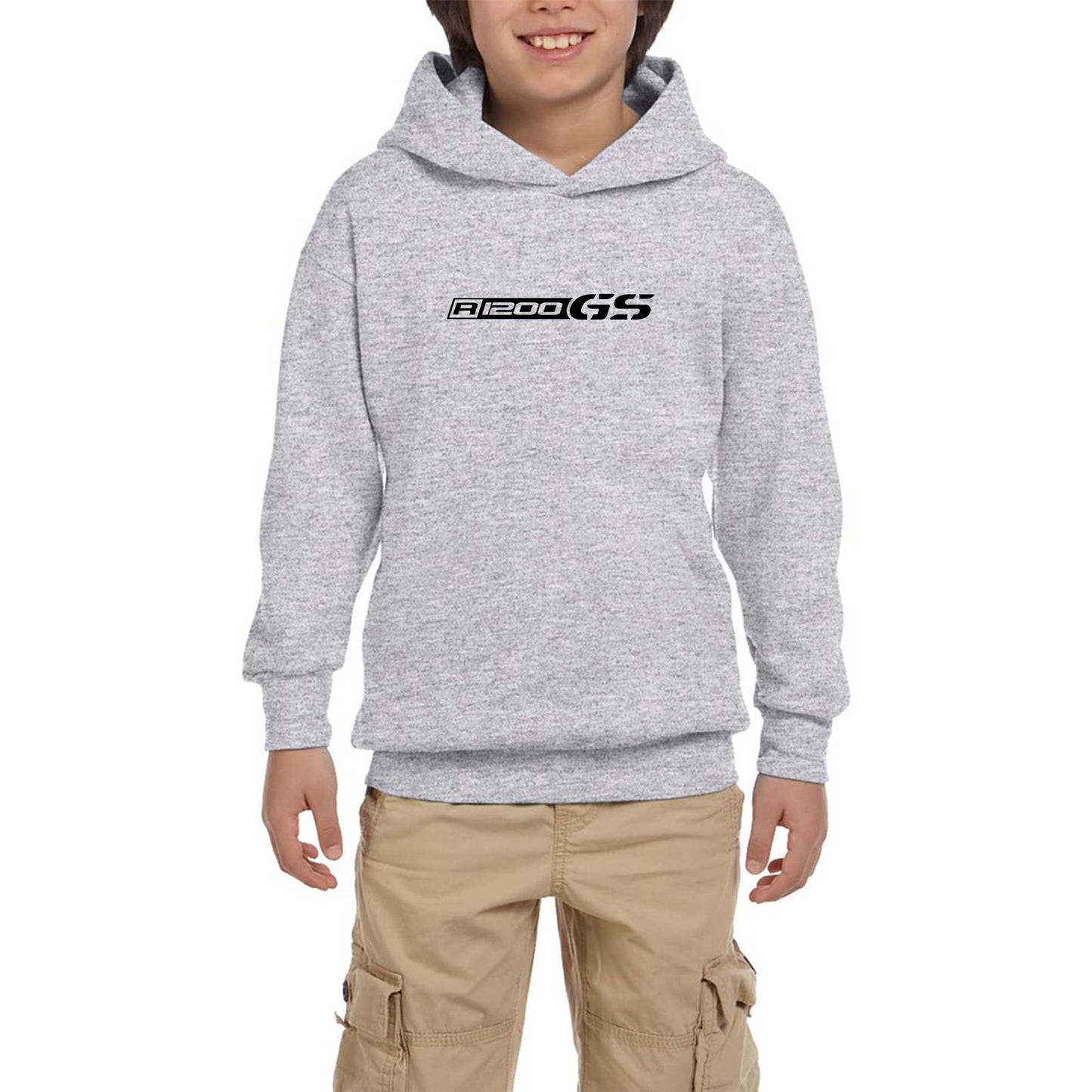 R1200GS Text Logo Gri Çocuk Kapşonlu Sweatshirt