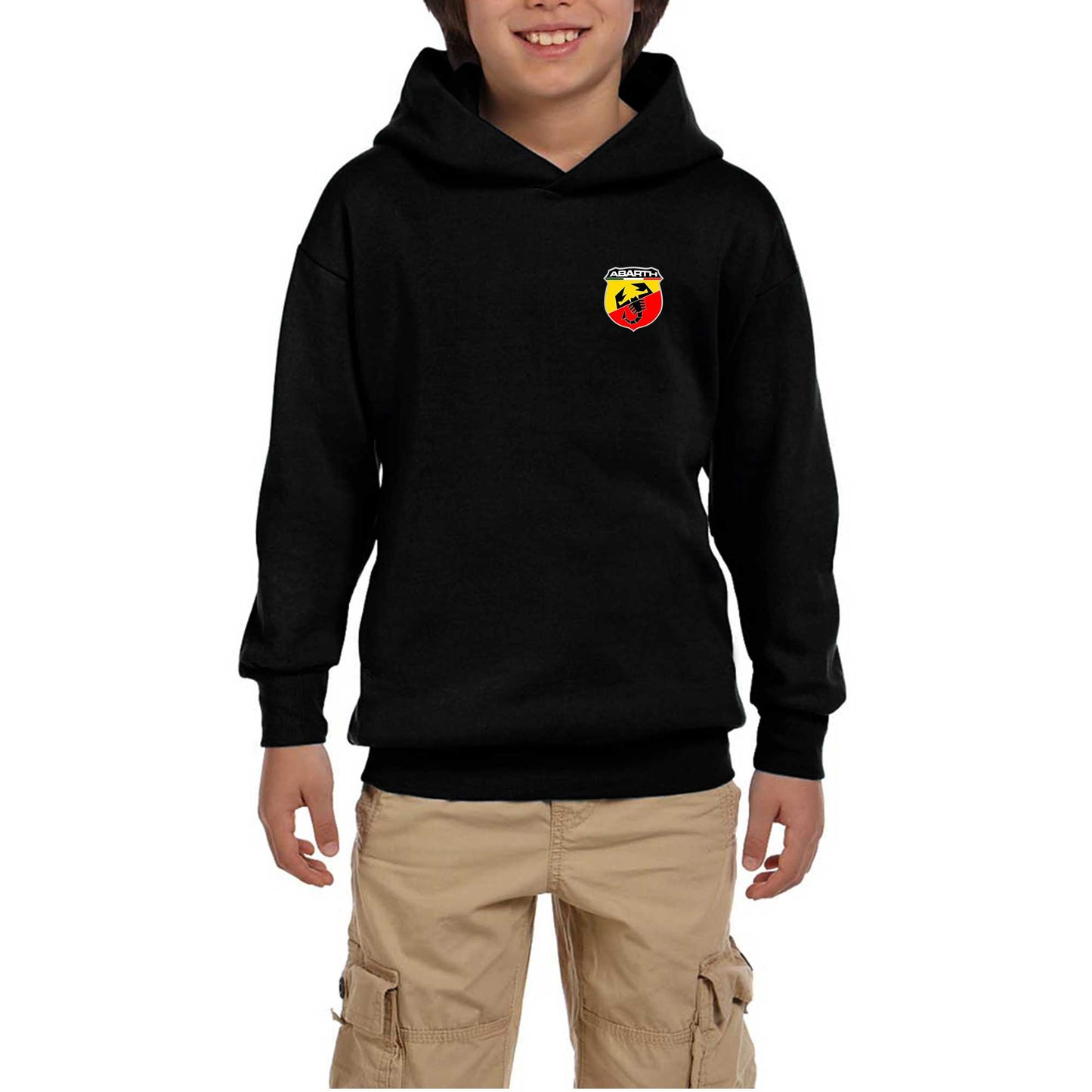 Abarth Logo Siyah Çocuk Kapşonlu Sweatshirt