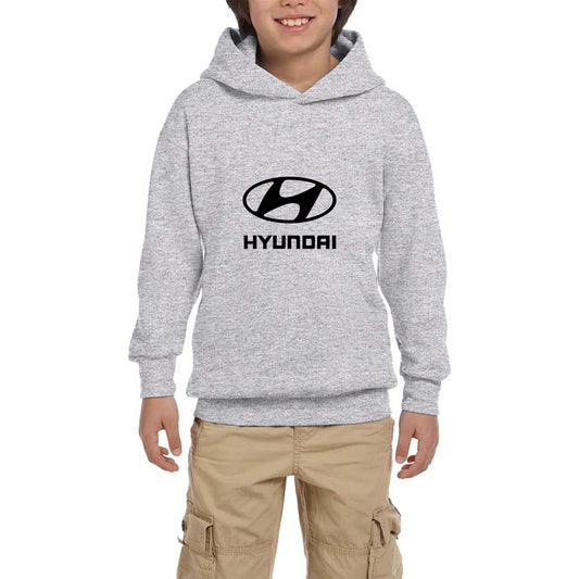 Hyundai  Black Logo Gri Çocuk Kapşonlu Sweatshirt