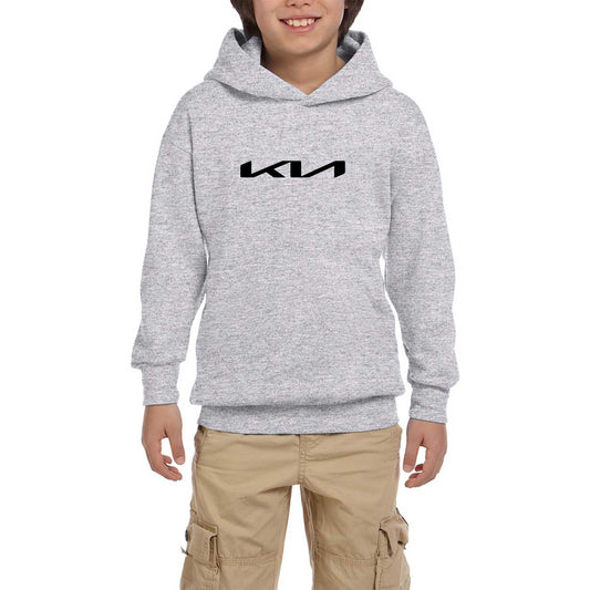 Kia New Logo Black Gri Çocuk Kapşonlu Sweatshirt