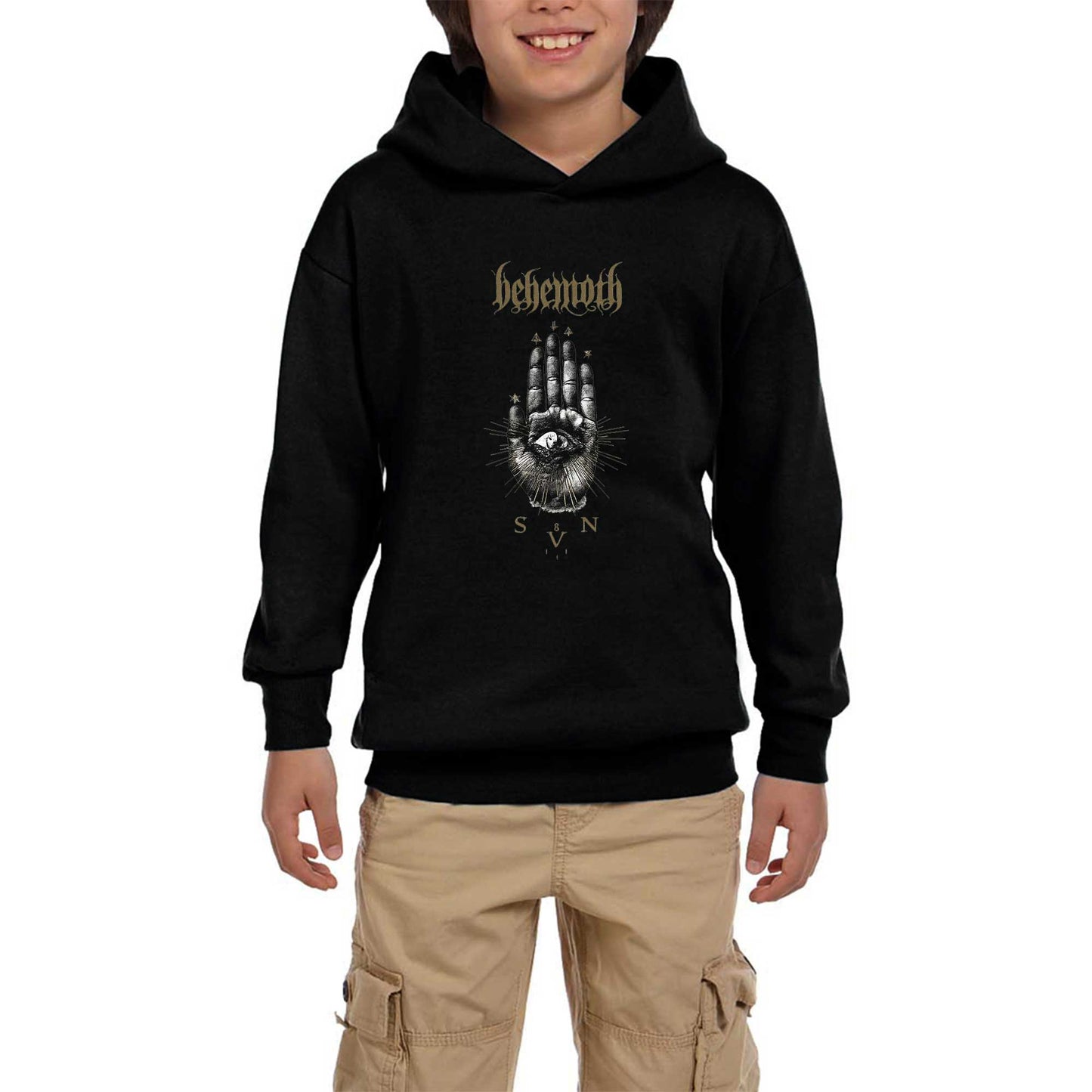 Behemoth Sventevith Siyah Çocuk Kapşonlu Sweatshirt
