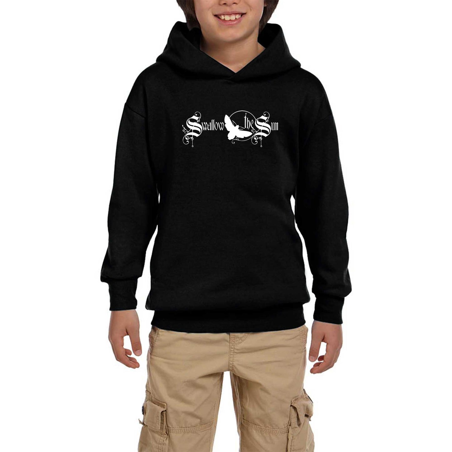 Swallow The Sun Logo Siyah Çocuk Kapşonlu Sweatshirt