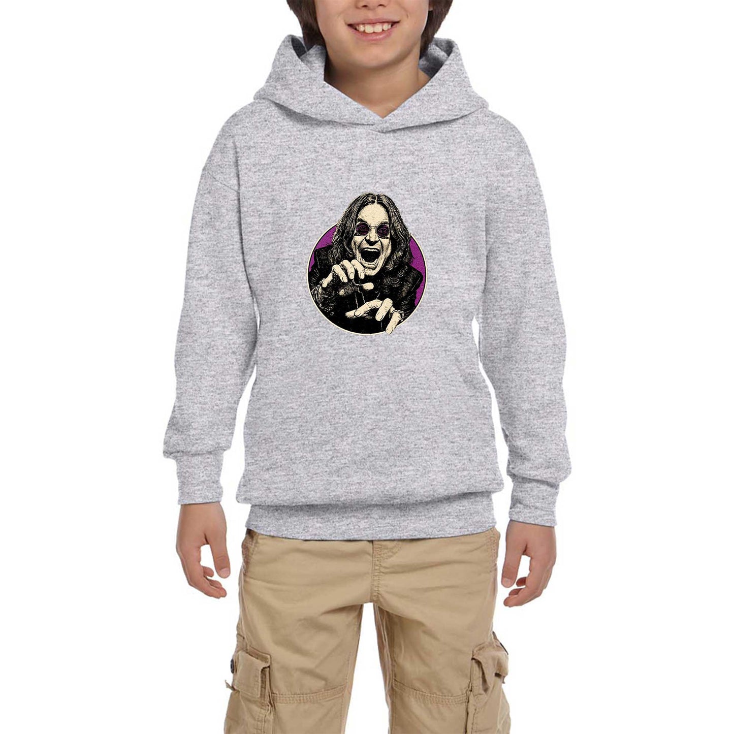 Ozzy Osbourne Portre Siyah Çocuk Kapşonlu Sweatshirt