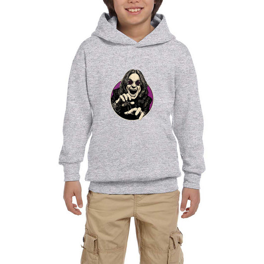 Ozzy Osbourne Portre Siyah Çocuk Kapşonlu Sweatshirt