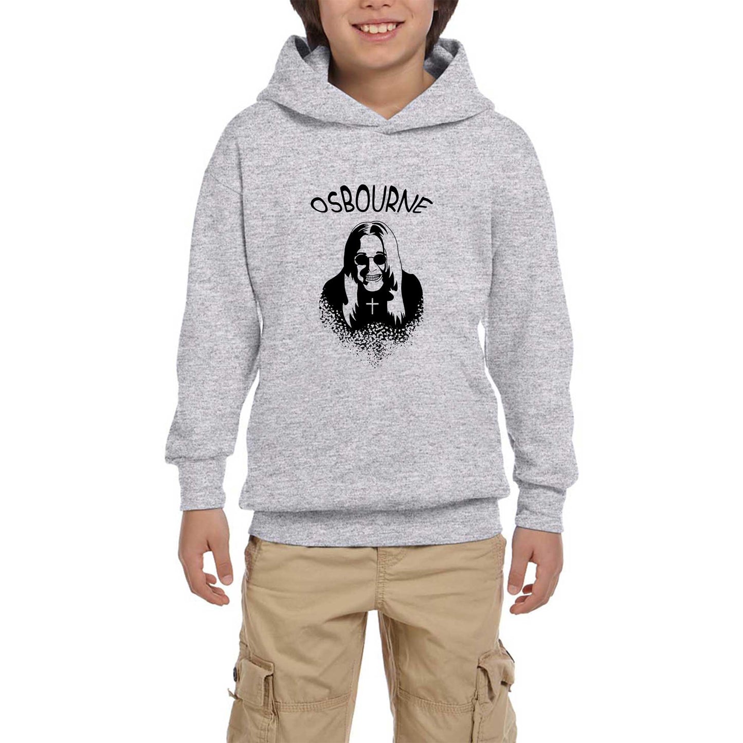 Ozzy Osbourne Silüet Siyah Çocuk Kapşonlu Sweatshirt