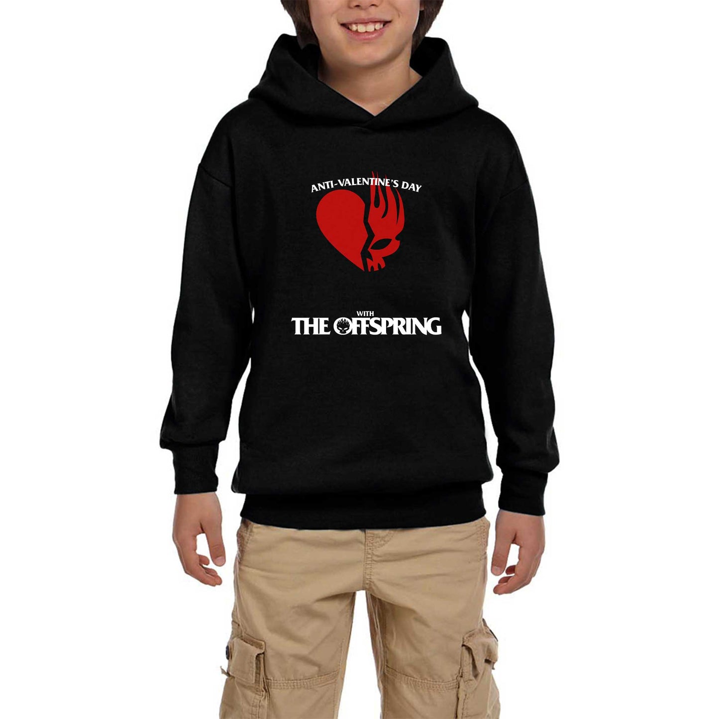 The Offspring Anti Valentine's Day Siyah Çocuk Kapşonlu Sweatshirt