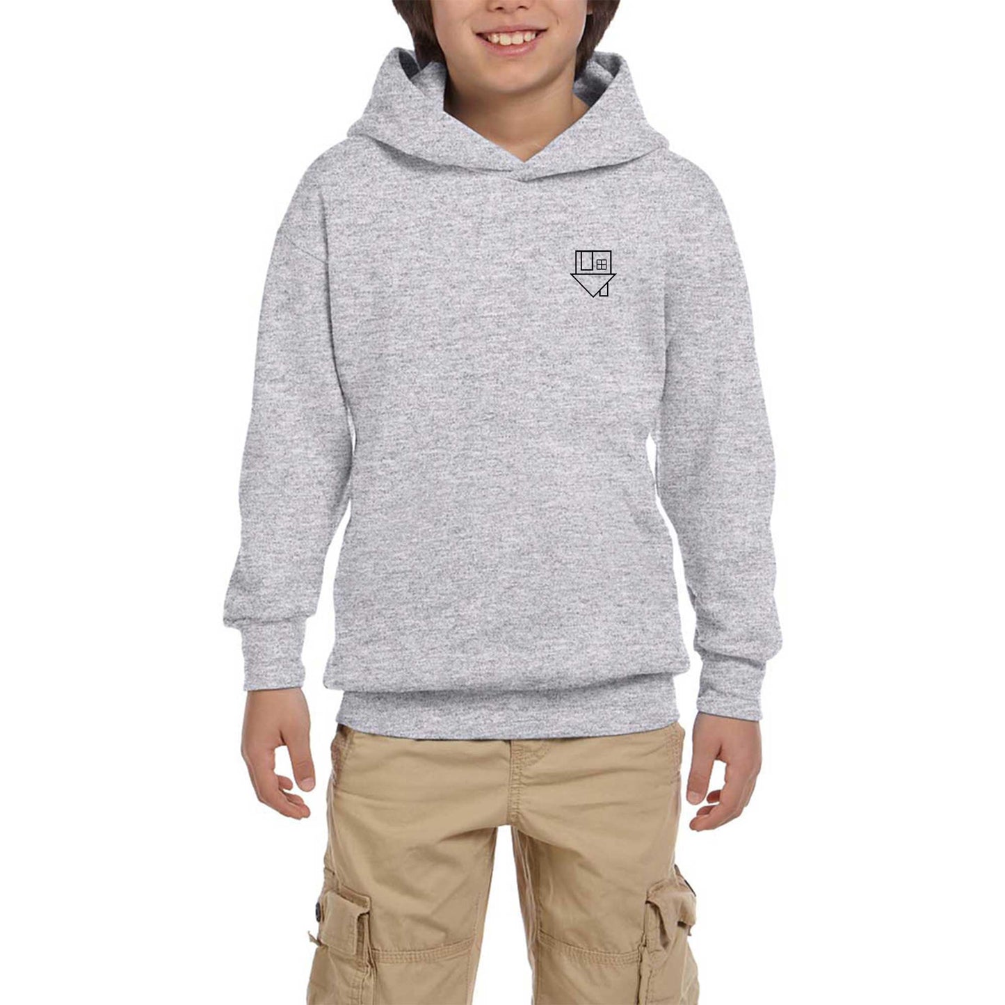 The Neighbourhood Logo Gri Çocuk Kapşonlu Sweatshirt