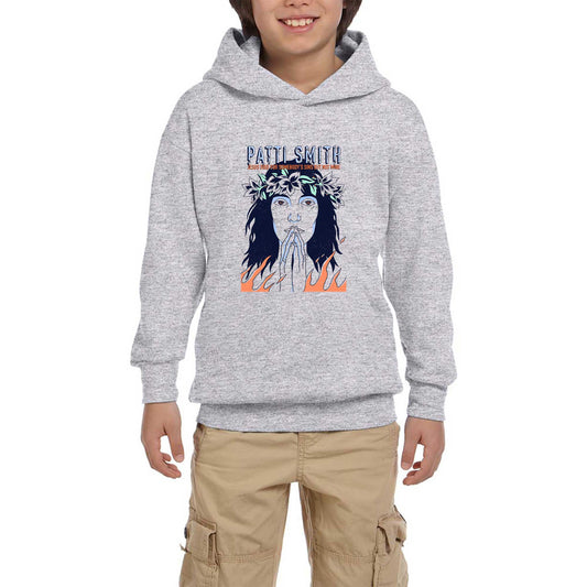 Patti Smith Gloria Gri Çocuk Kapşonlu Sweatshirt