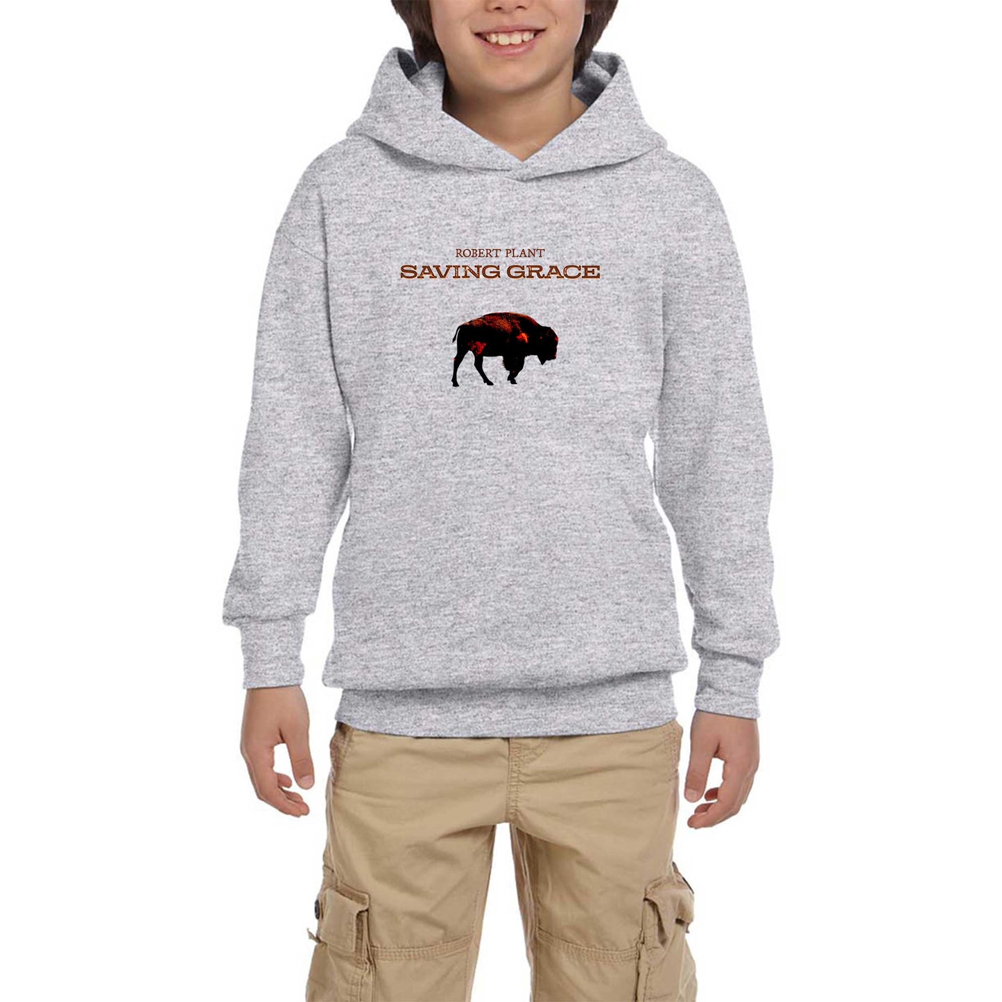 Robert Plant Saving Grace Gri Çocuk Kapşonlu Sweatshirt