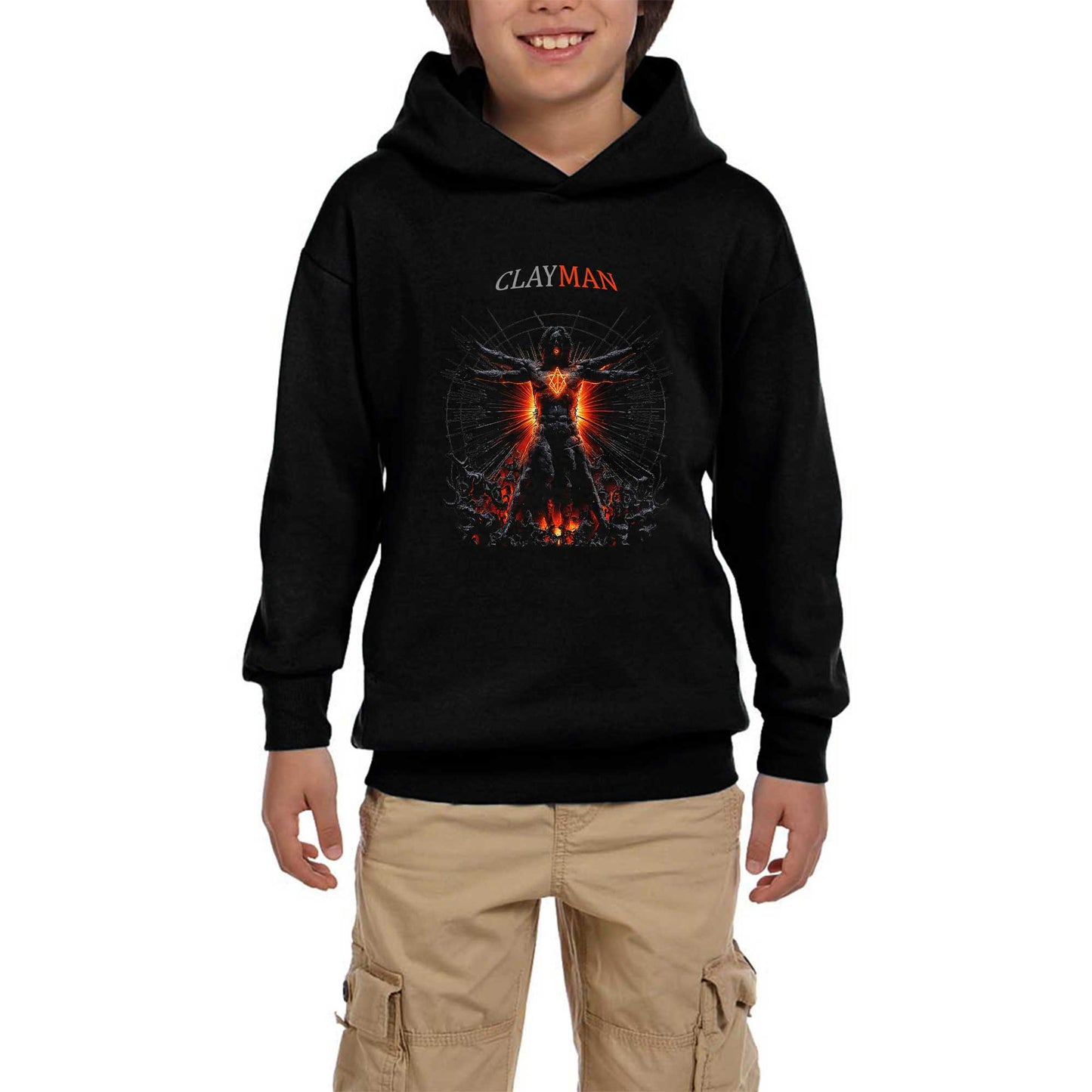 In Flames Clayman Siyah Çocuk Kapşonlu Sweatshirt