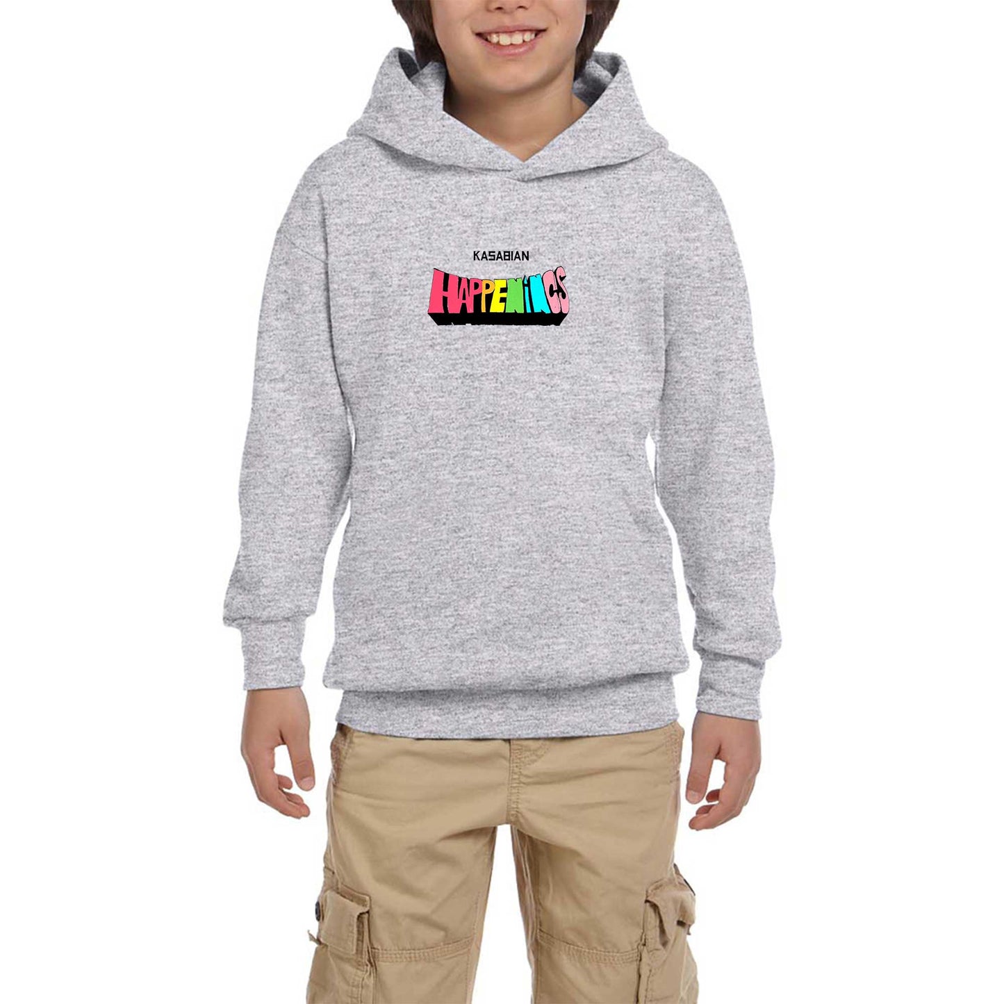 Kasabian Happenings Gri Çocuk Kapşonlu Sweatshirt