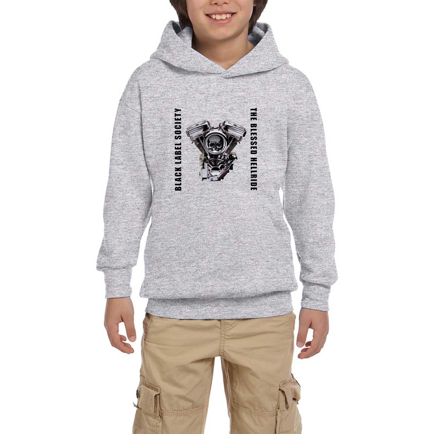 Black Label Society The Blessed Hellride Gri Çocuk Kapşonlu Sweatshirt