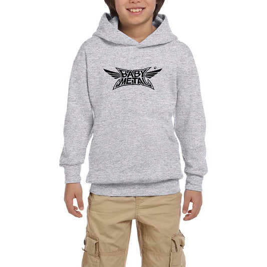 Babymetal Logo Black Gri Çocuk Kapşonlu Sweatshirt
