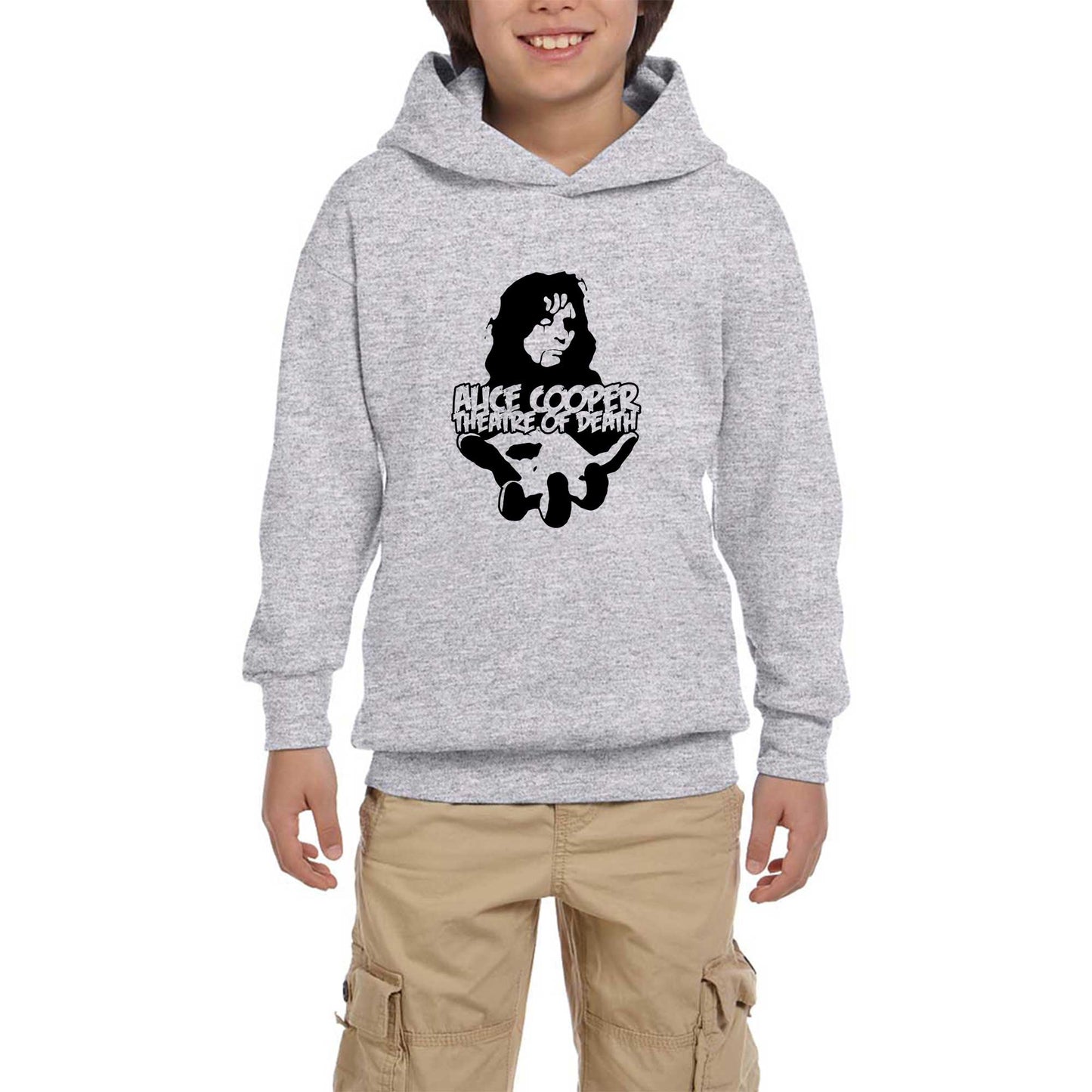 Alice Cooper Theatre Of Death Gri Çocuk Kapşonlu Sweatshirt